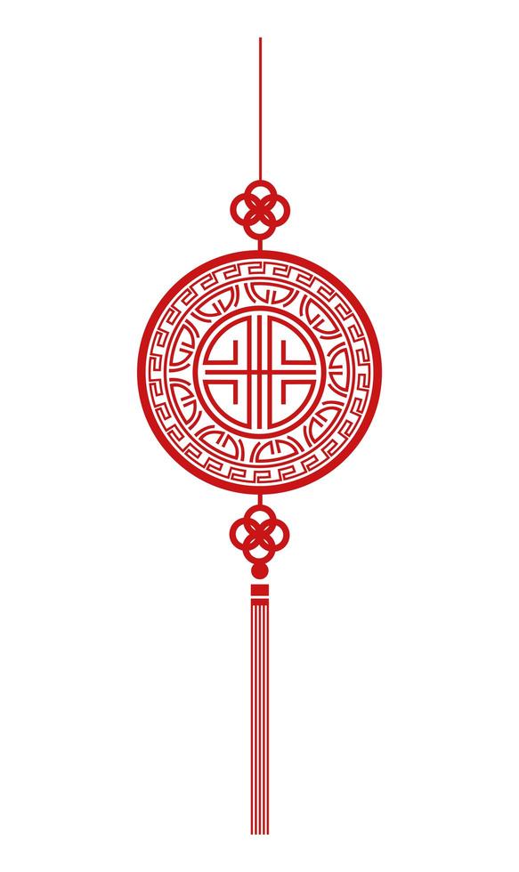 chinese circular decoration hanging icon vector
