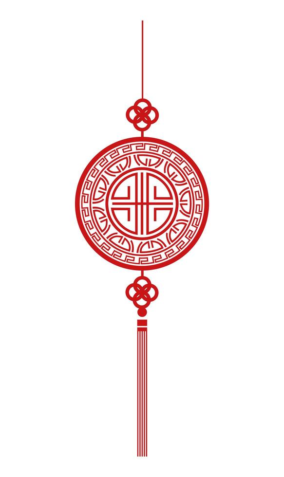 chinese circular decoration hanging icon vector