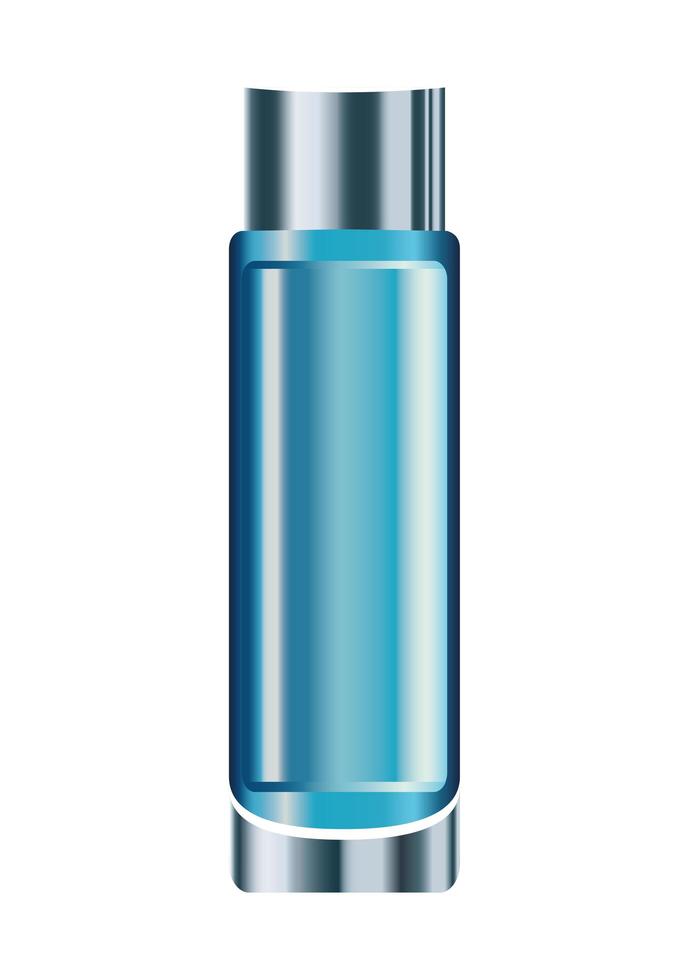 blue skin care bottle product icon vector