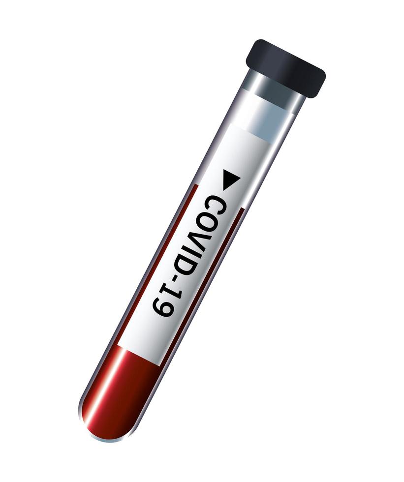covid19 tube test with blood vector