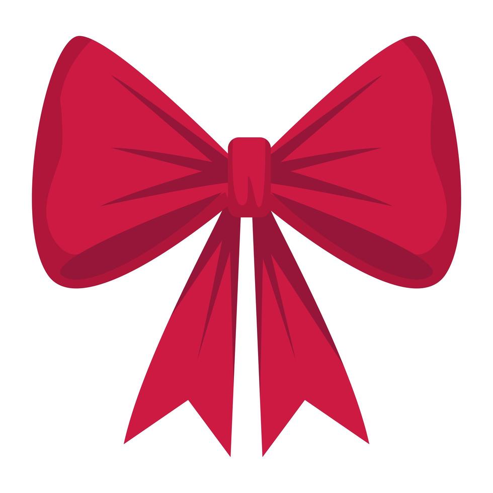 happy merry christmas red bow ribbon decoration vector