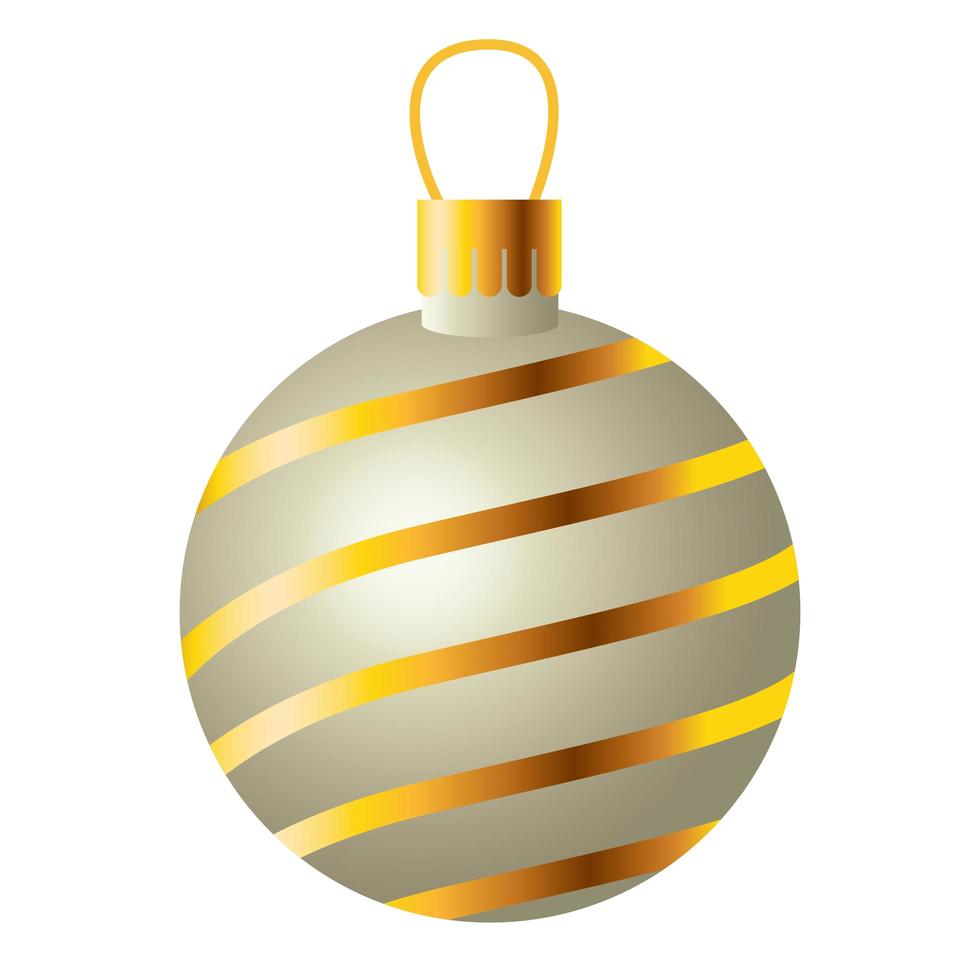 happy merry christmas ball with golden waves vector