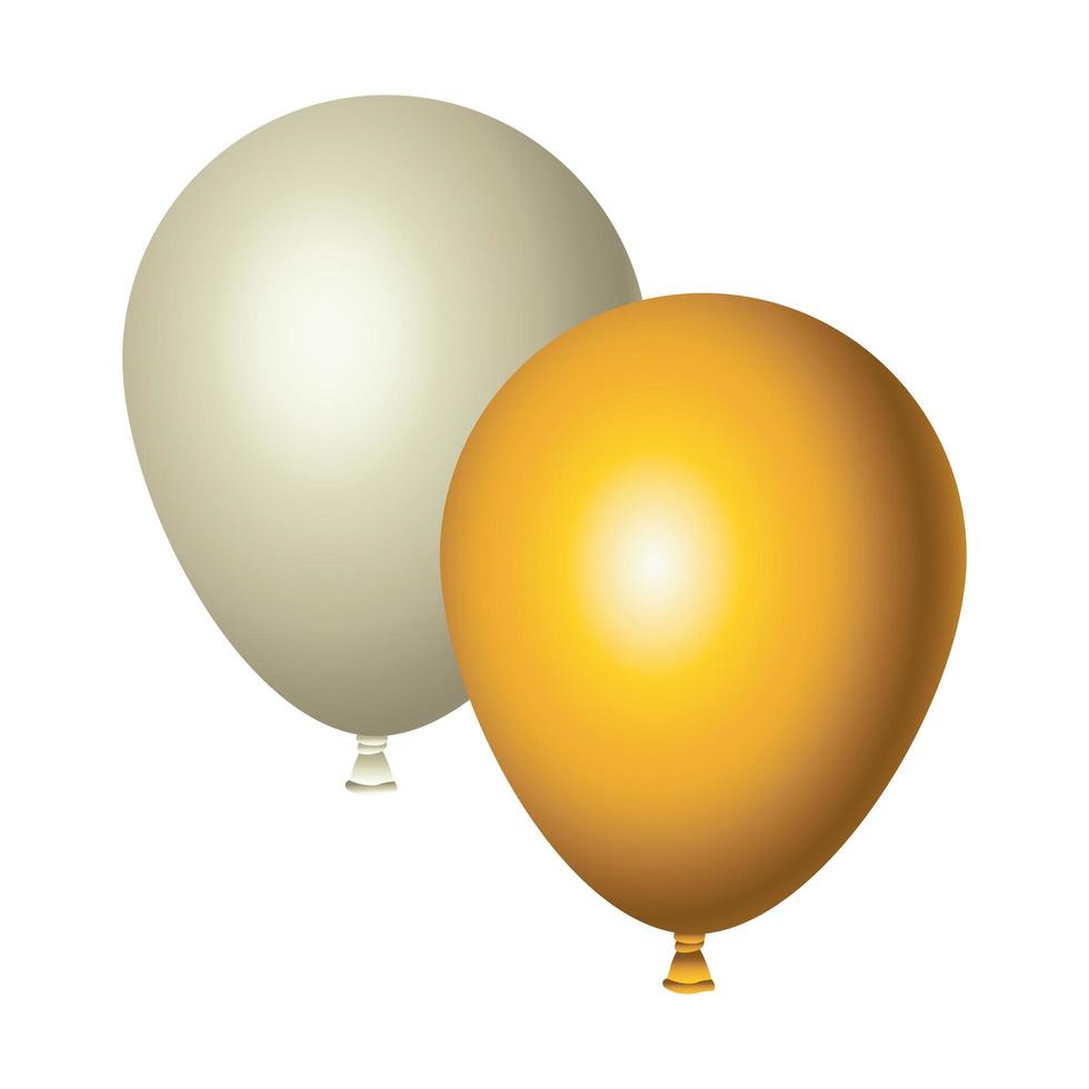 goldden and pearl balloons helium decoration vector