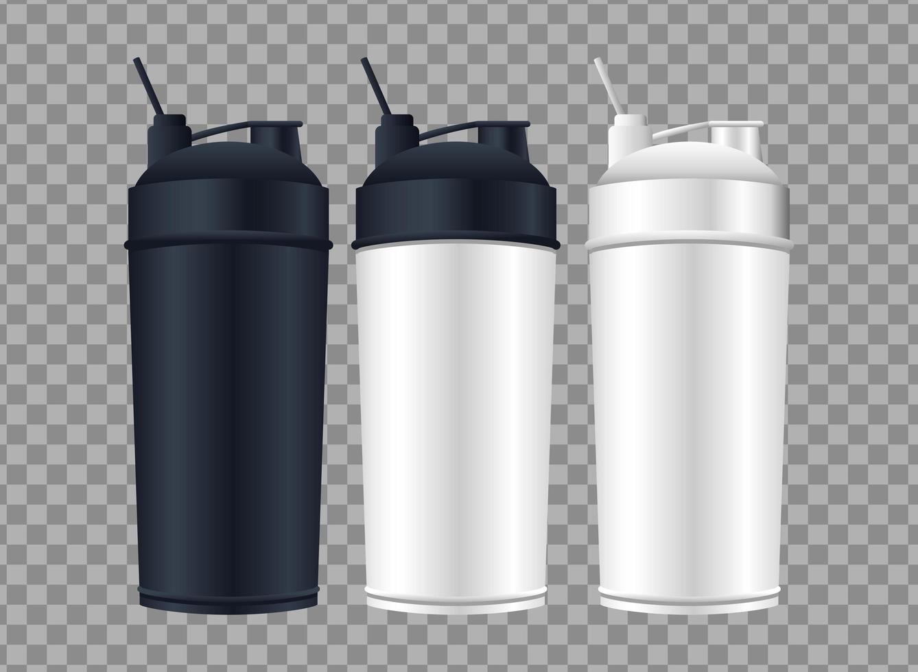 thermoplastics water bottles branding icons vector