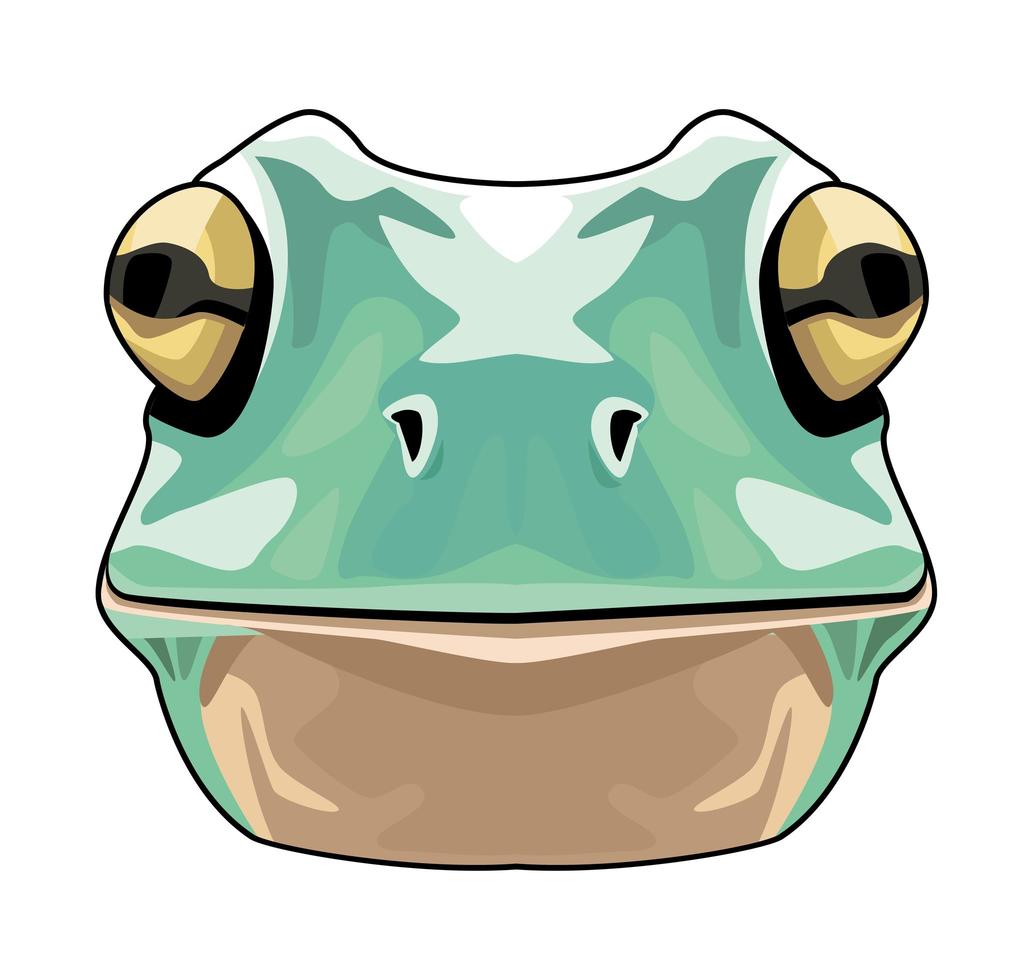 frog animal wild head character icon vector