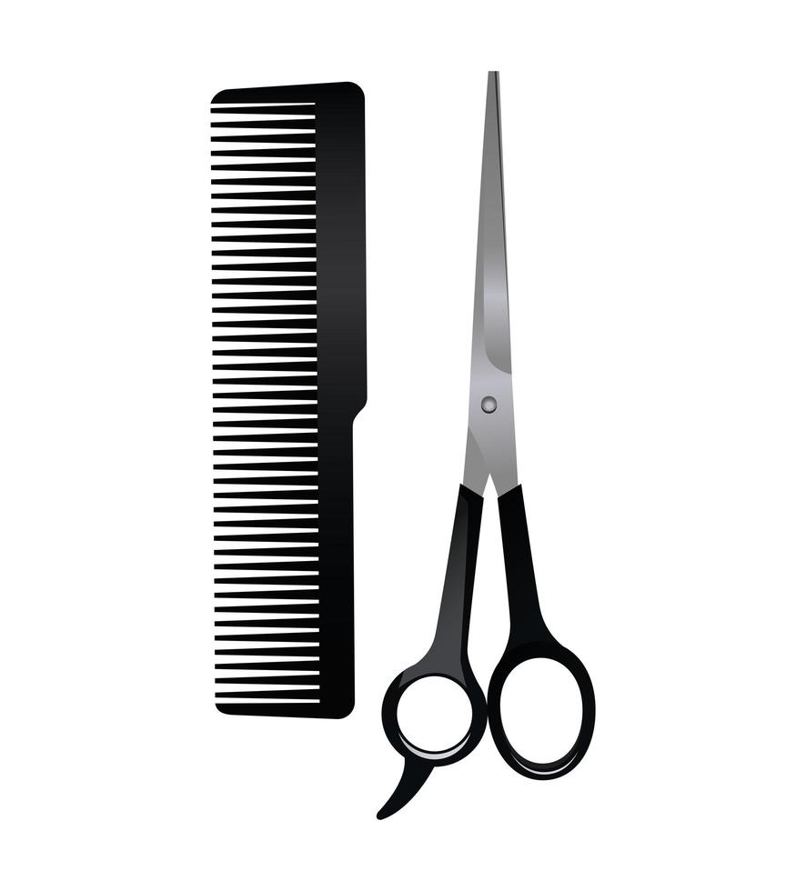 scissor and comb hairdressing tools equipment icons vector