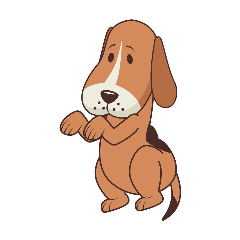 lindo, pequeño, perro, mascota, icono vector