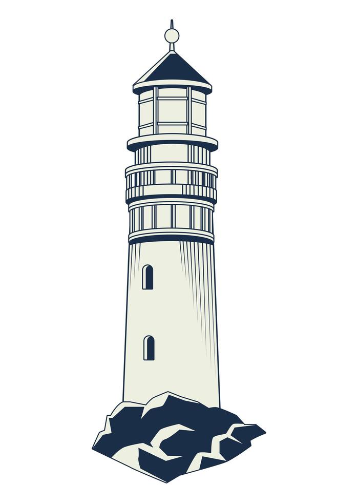 lighthouse nautical gray element icon vector