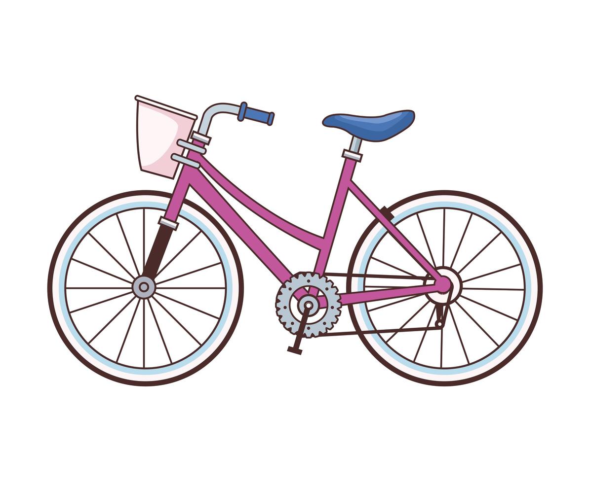 retro bicycle with basket icon vector