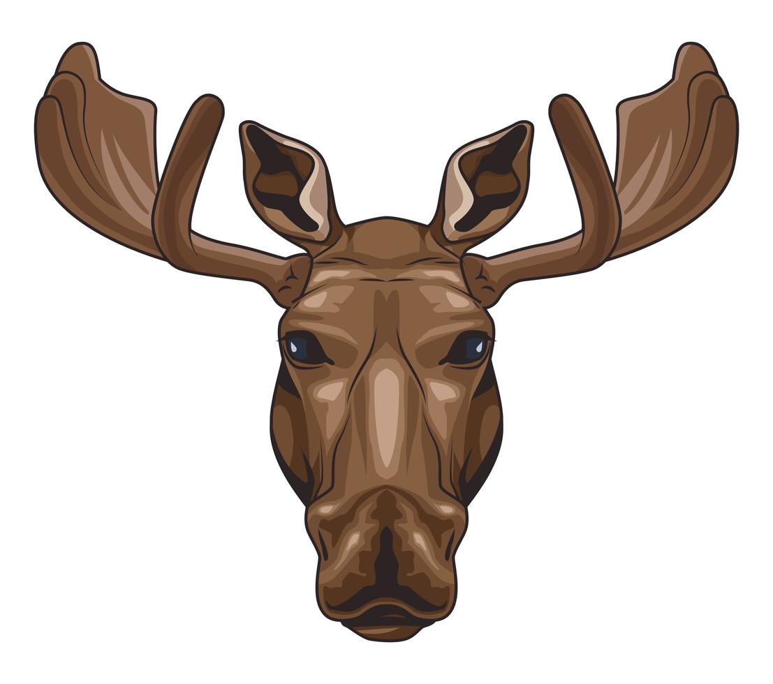 moose animal wild head colorful character icon vector