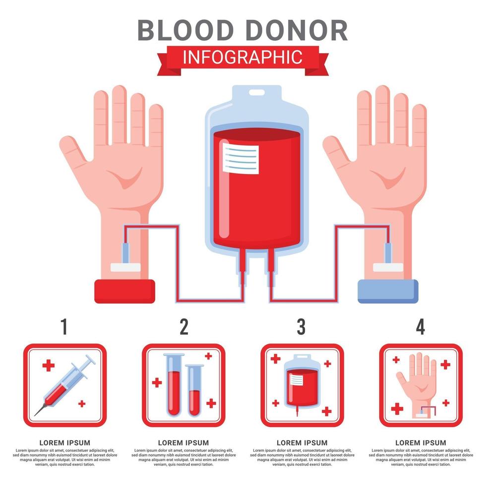 infografia de donantes de sangre vector