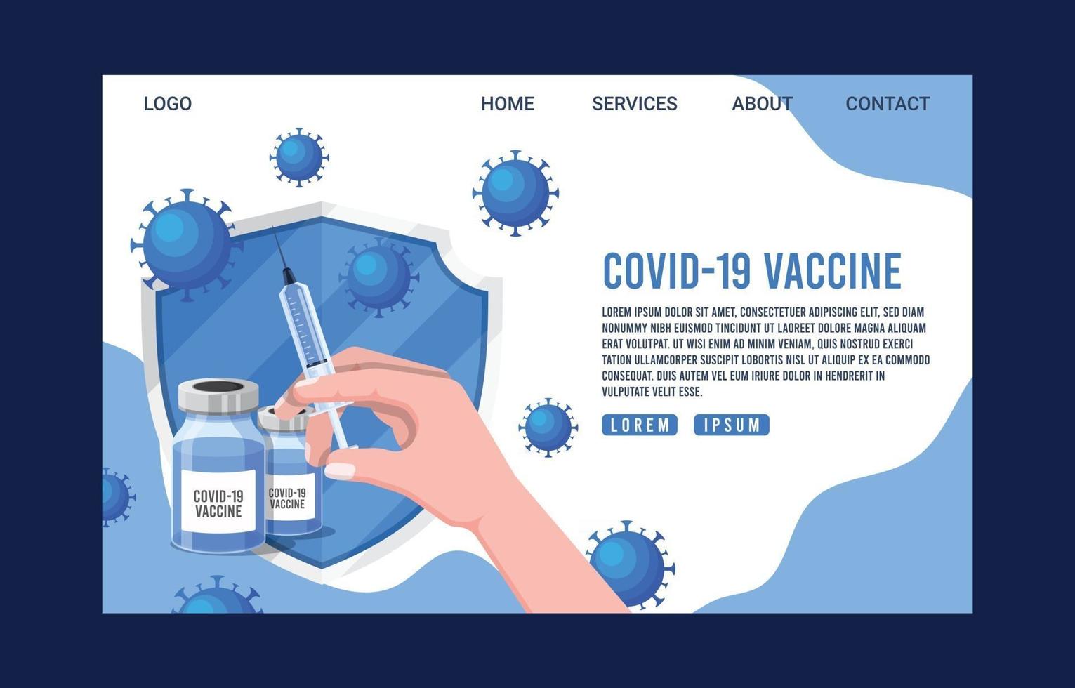 Covid19 Vaccine Landing Page vector