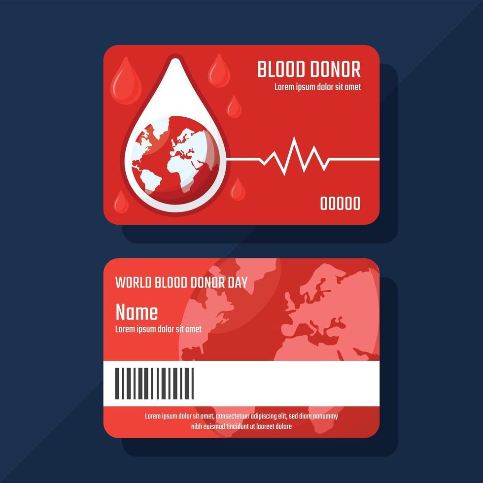 tarjeta de donante de sangre vector