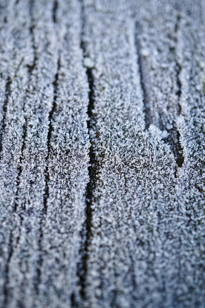 hielo en el suelo de madera foto