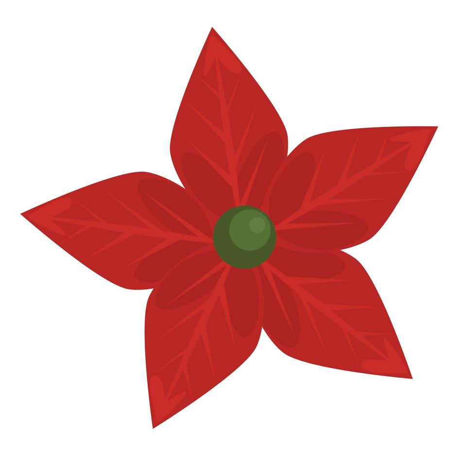 feliz feliz navidad decorativa flor roja vector