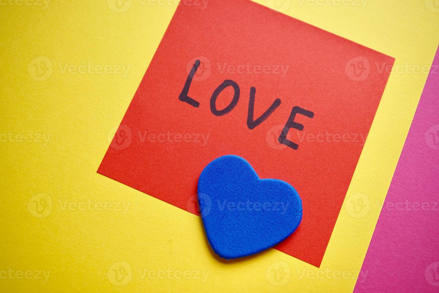 love message written on a paper for valentines day photo