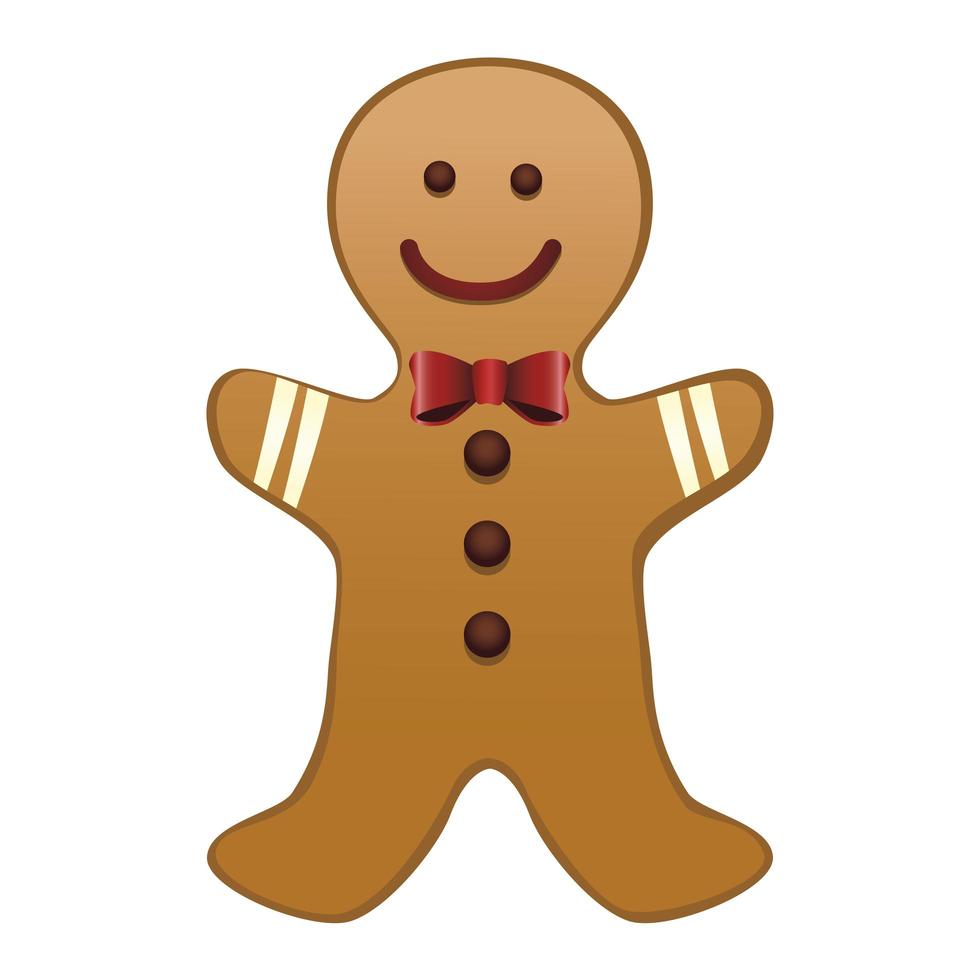 happy merry christmas gingerman cookie vector