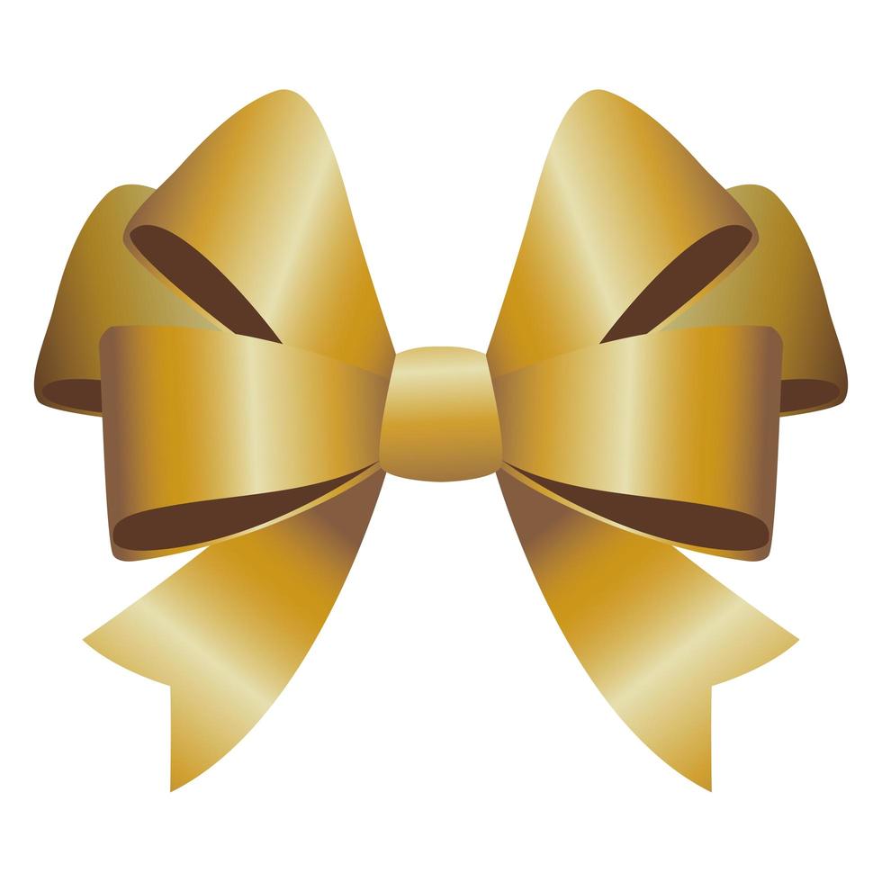 happy merry christmas golden bow ribbon vector