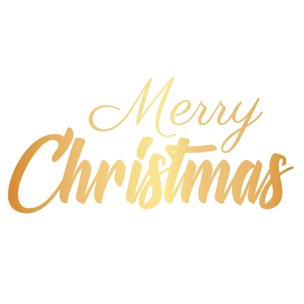 happy merry christmas golden lettering vector