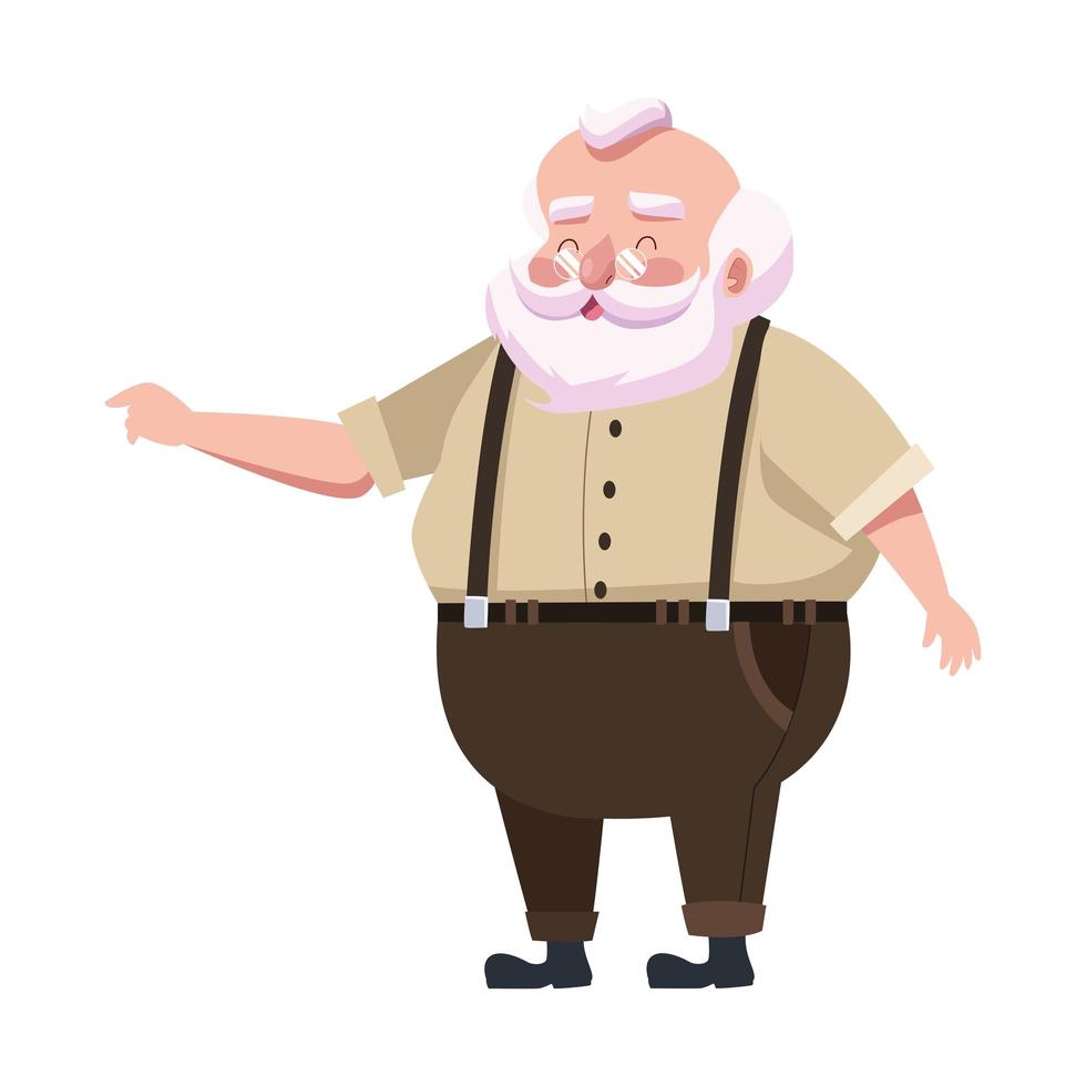 lindo personaje de anciano de santa claus vector