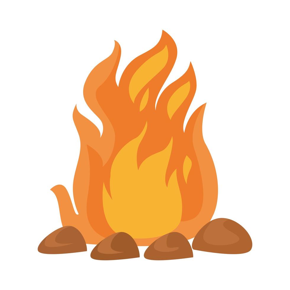 camp fire flame isolated icon vector