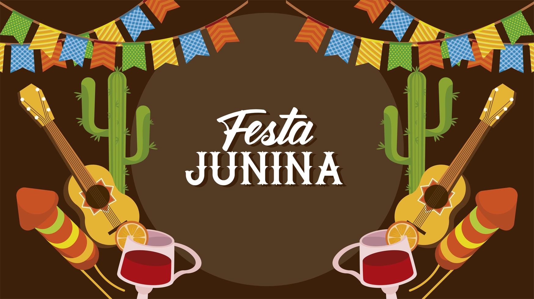 decoración de festa junina vector