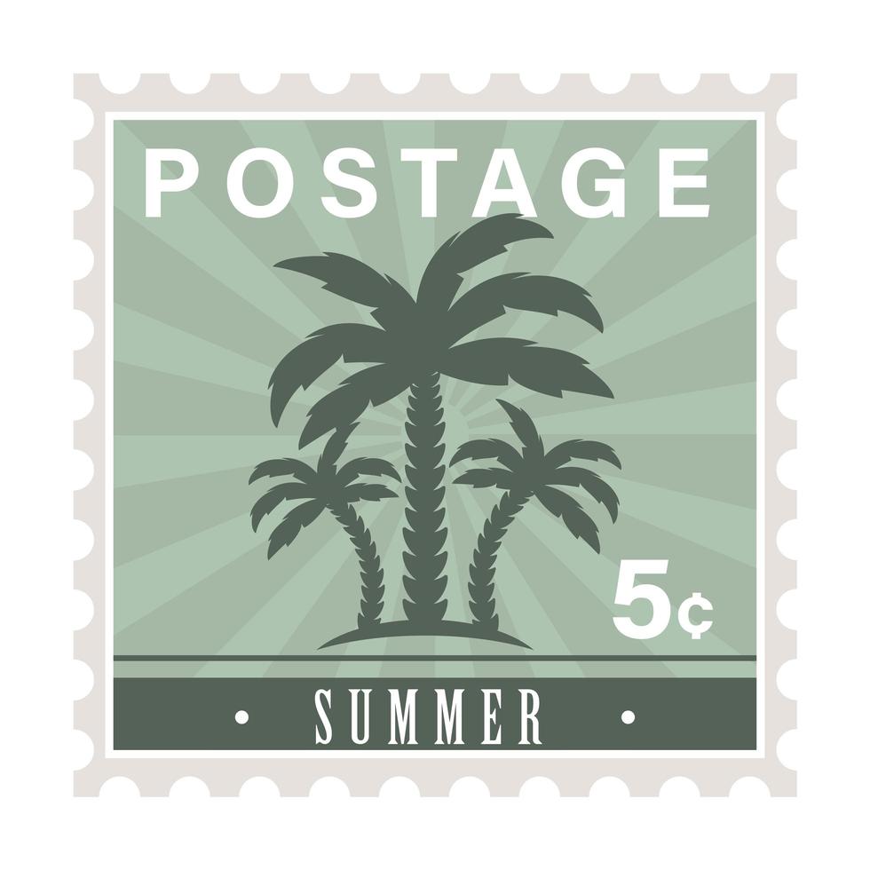summer postage stamp vector