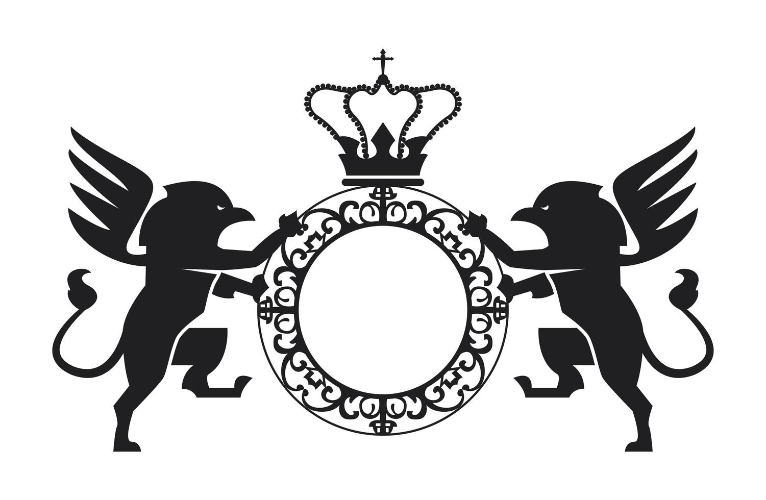 emblem with griffins vector