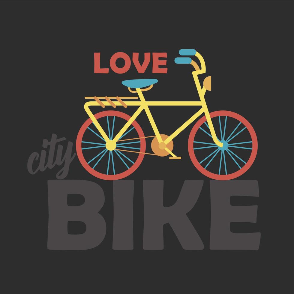 Amo la bicicleta de la ciudad vector