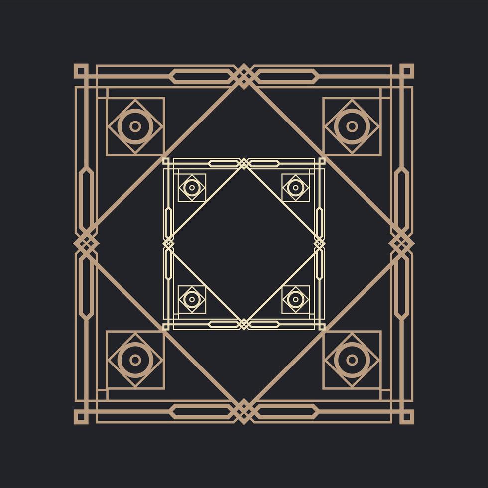golden square frame vector