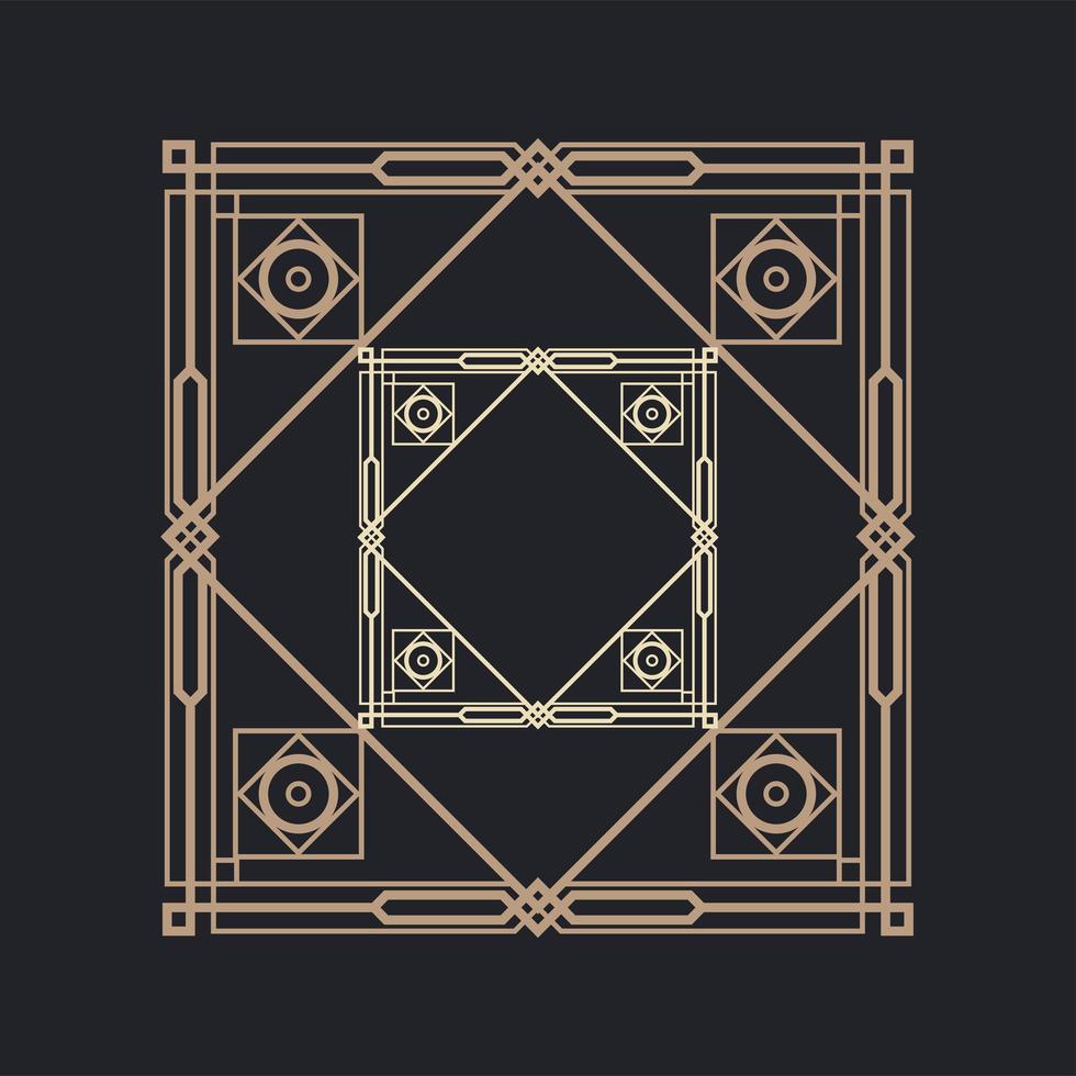 golden square frame vector