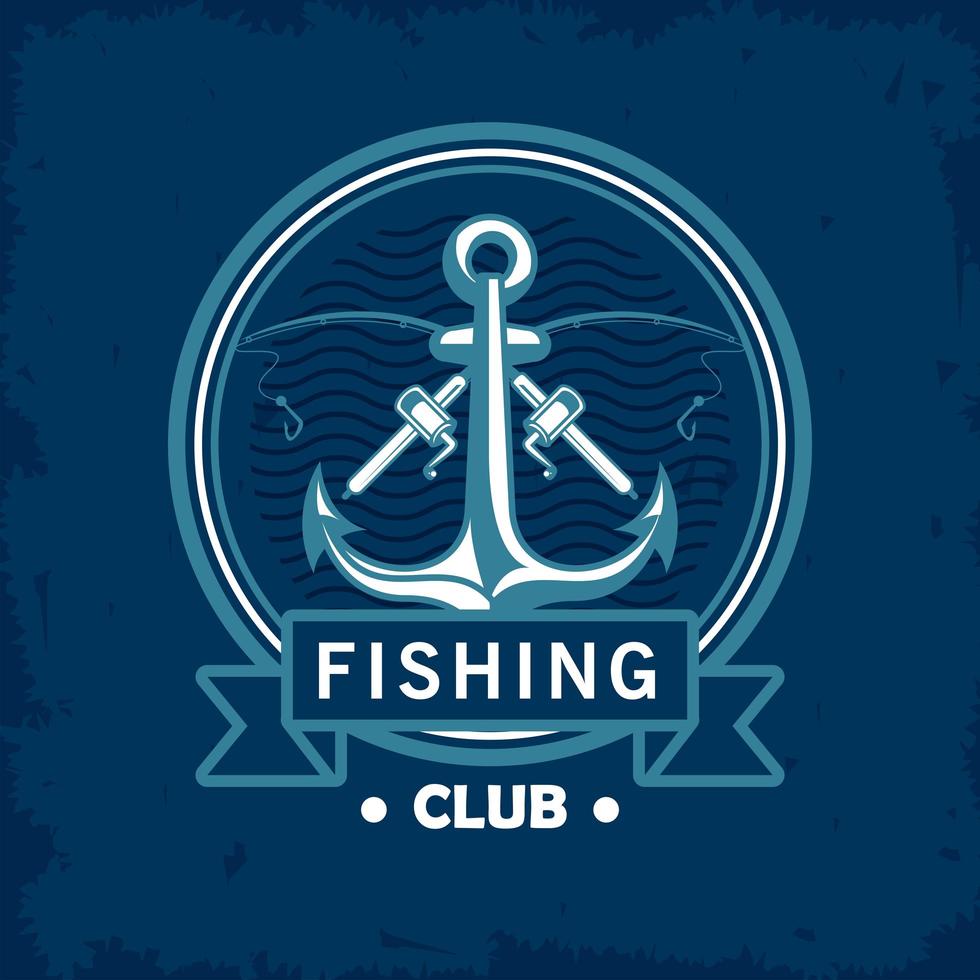 anchor and hooks emblem vector