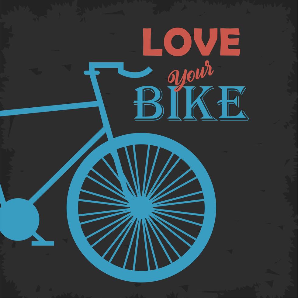 amo tu cartel de bicicleta vector