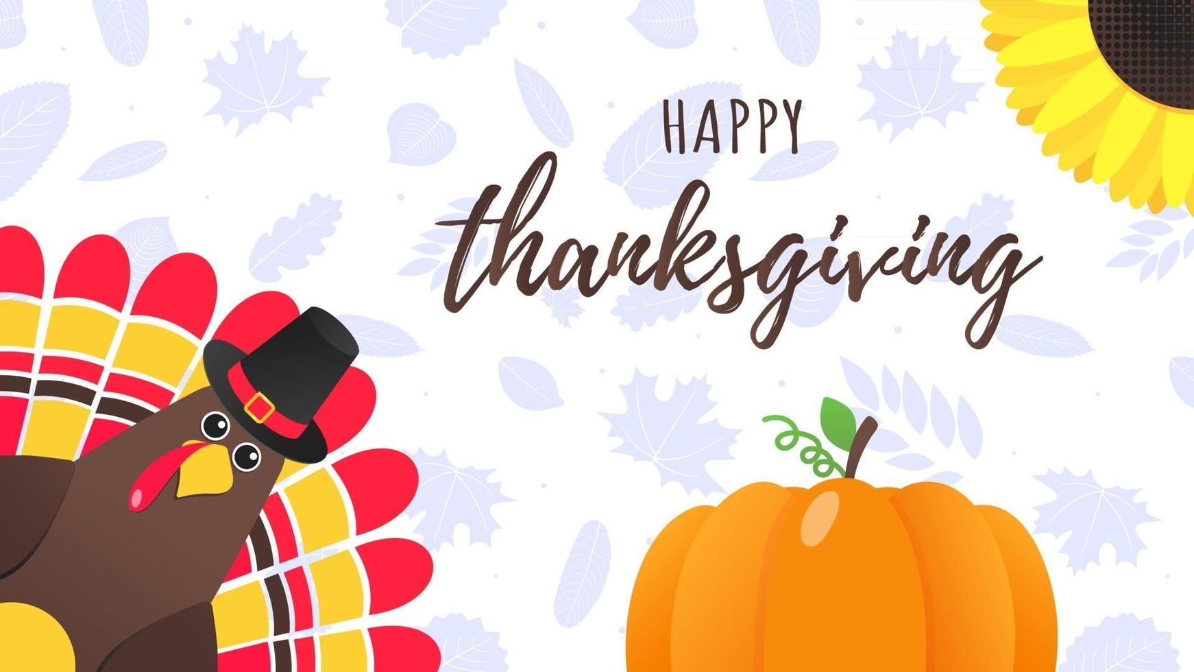 Happy thanksgiving day flat style design poster vector illustration ...