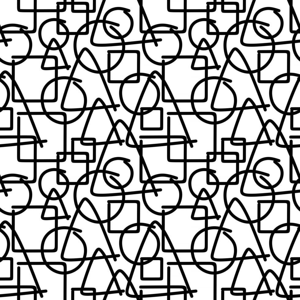 PATTERN WITH TRIANGLES CIRCLES AND SQUARES vector