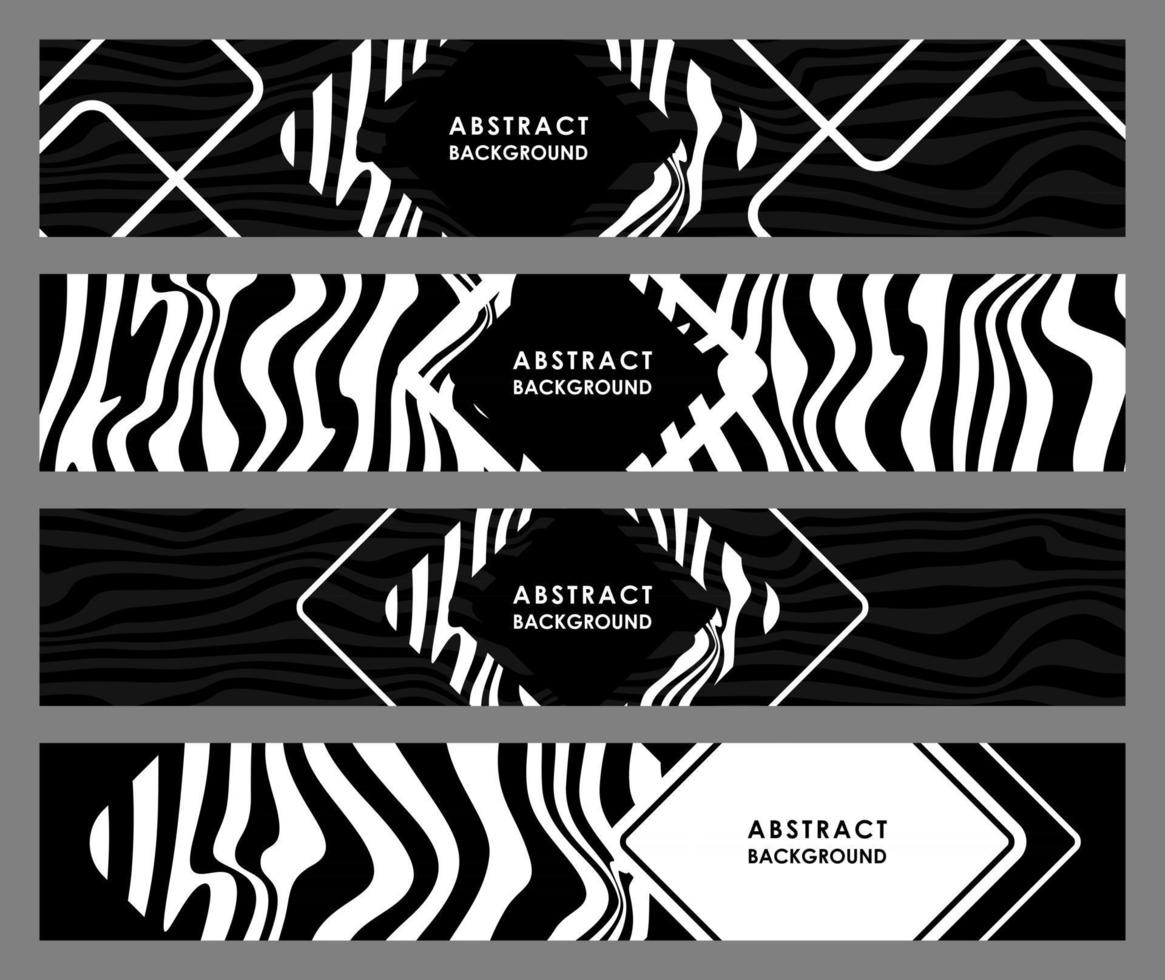 ABSTRACT BLACK POSTERS WITH WHITE LINES vector