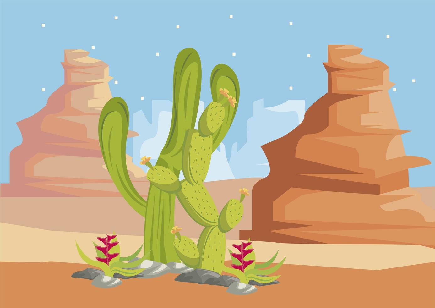 desert west scene vector