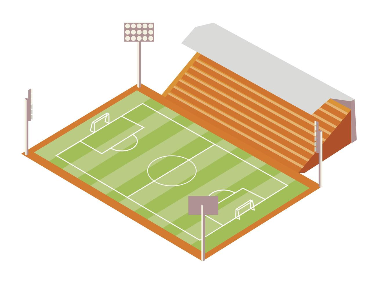 soccer field and grandstand vector