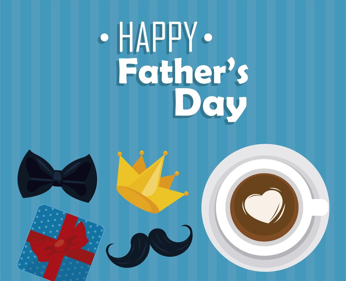happy fathers day icons vector