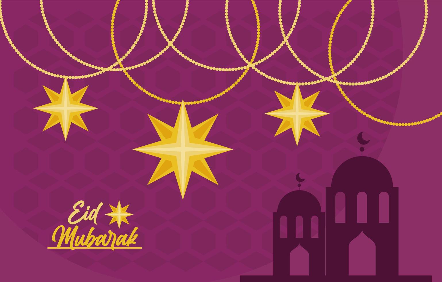 estrellas de eid mubarak vector