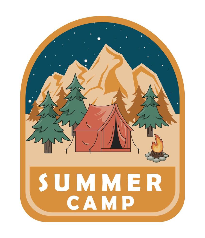 summer patch with camping vector
