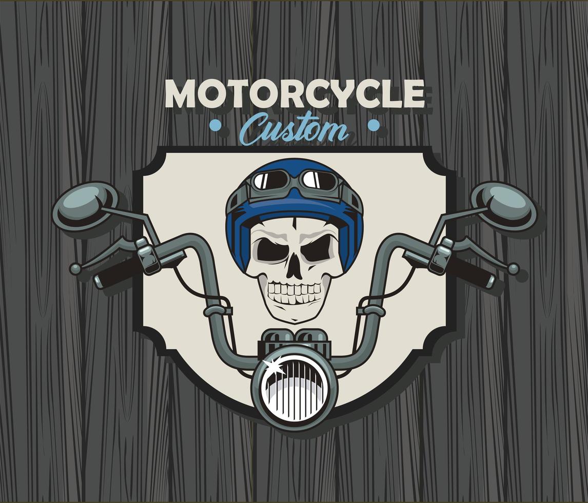 patch motorcyclist skull vector