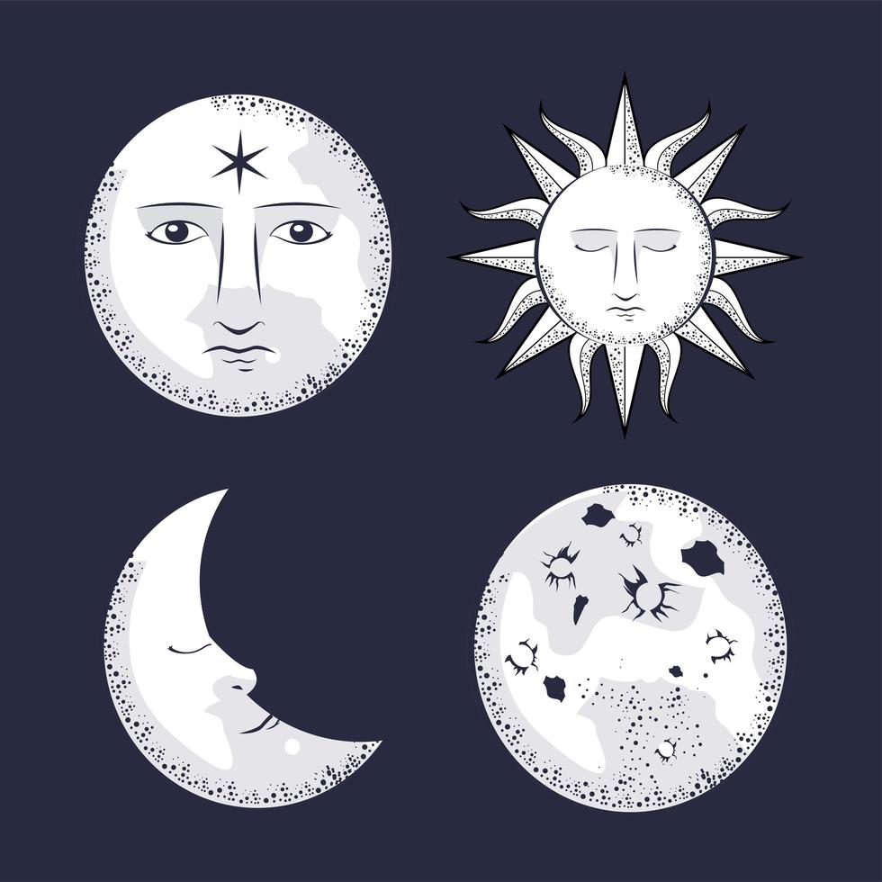 four universe icons vector