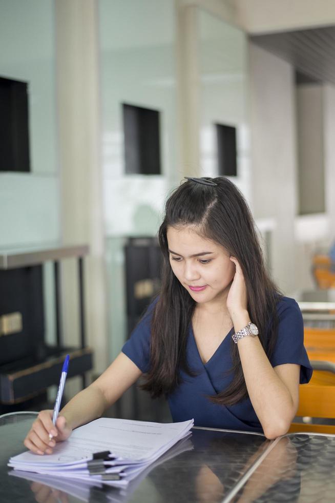 A portrait of an Asian university student on campus photo