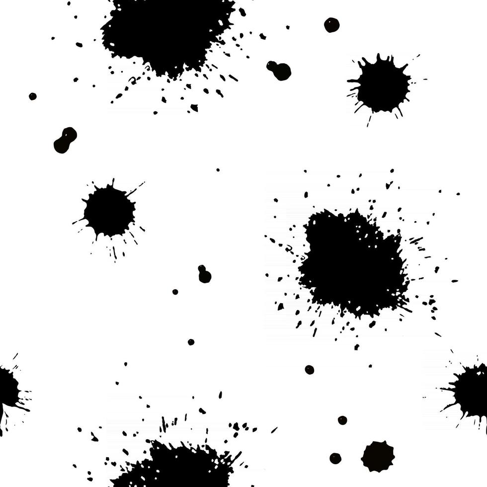 WHITE PATTERN WITH BLACK PAINT DROPS vector