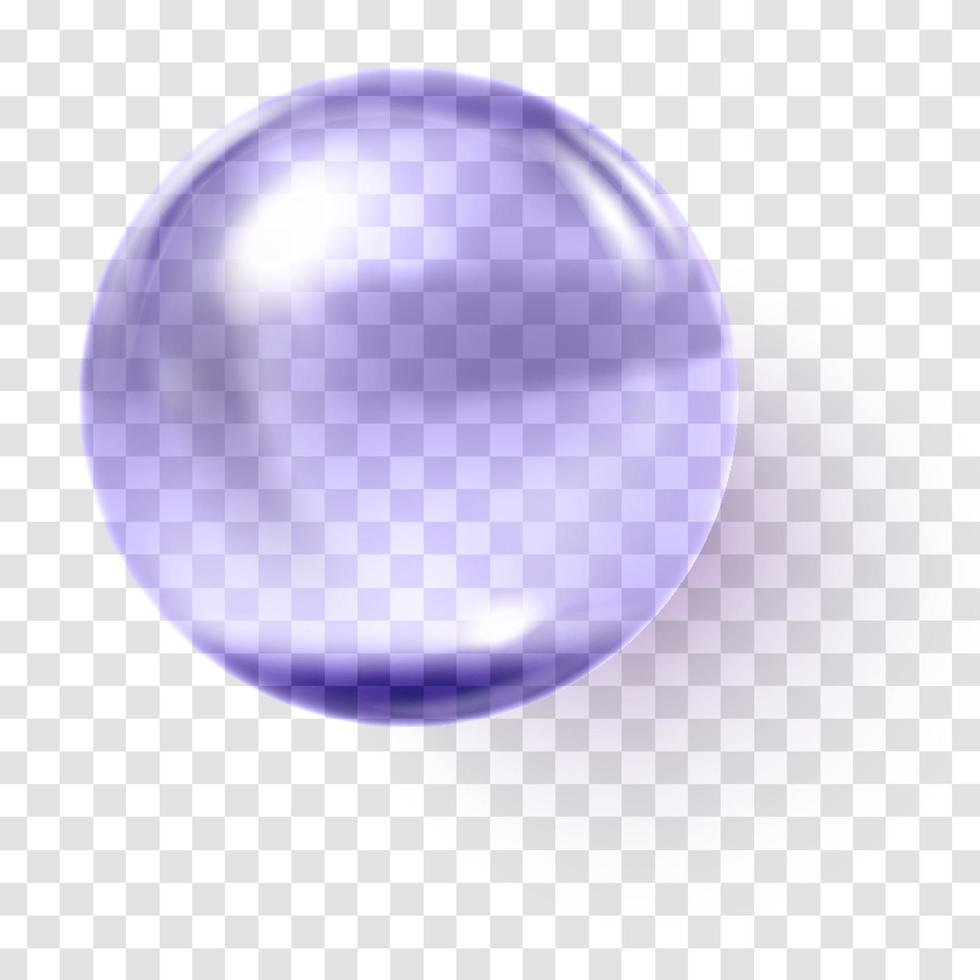 bola de cristal violeta realista esfera violeta transparente vector