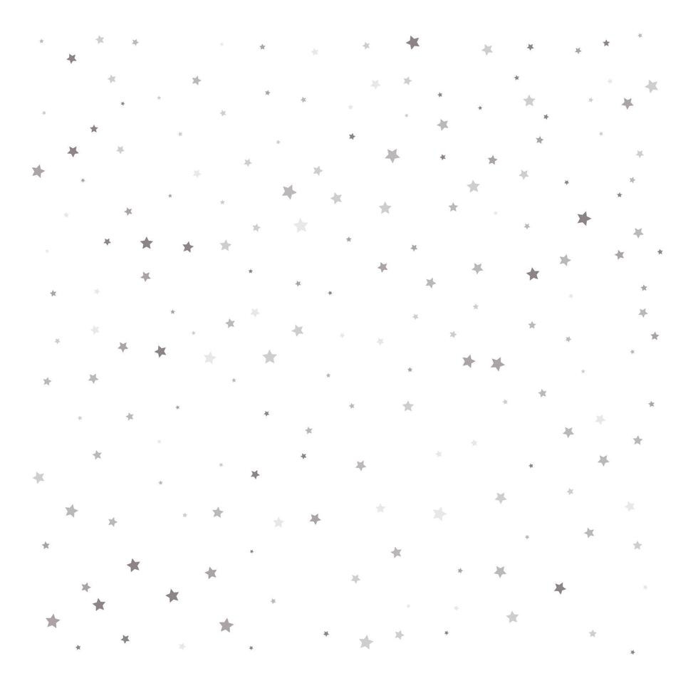 Falling silver stars on white background vector