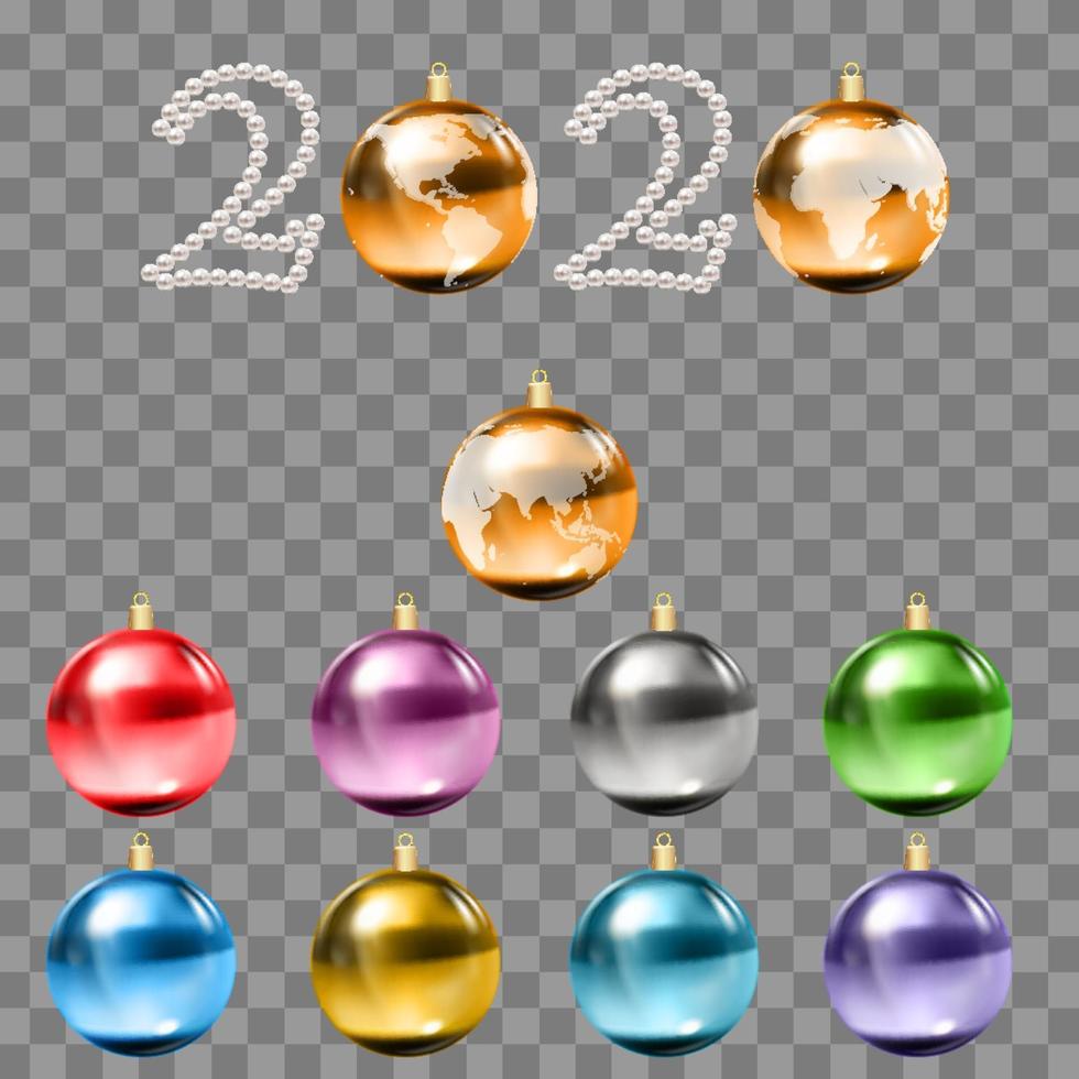 brillante diseño navideño con bolas y perlas vector