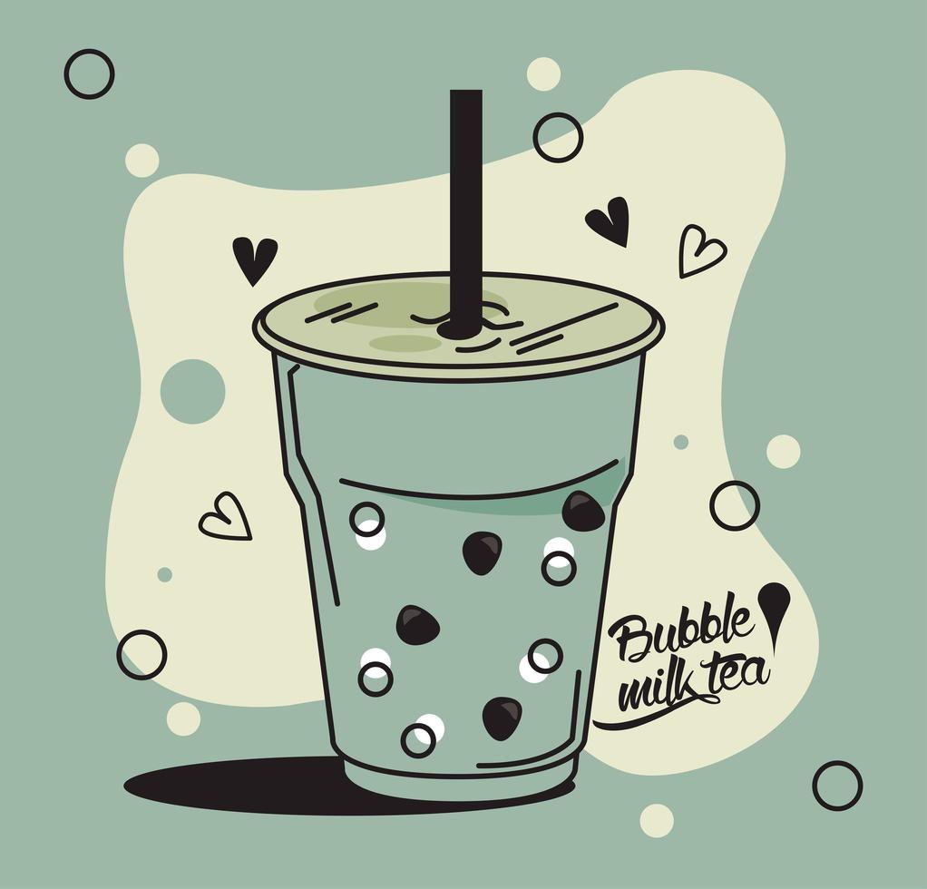 bubble straw green vector