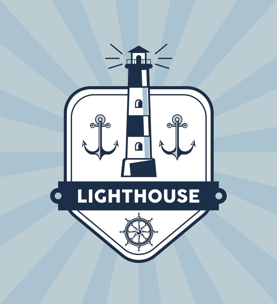 lighthouse and anchors vector